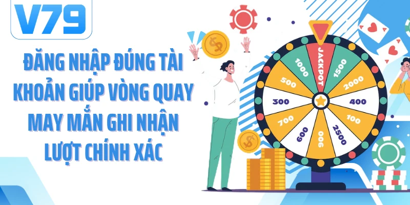 Đăng nhập đúng tài khoản giúp vòng quay may mắn ghi nhận lượt chính xác